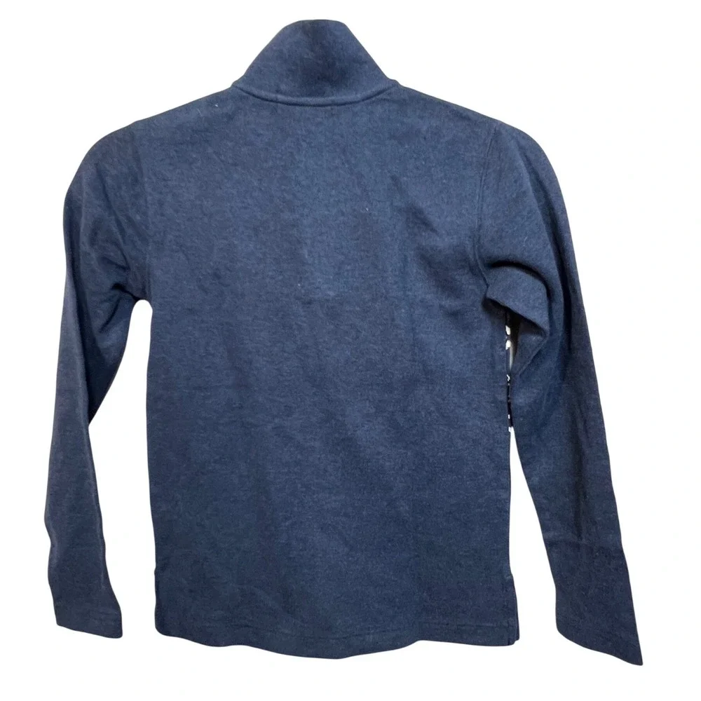 Polo Ralph Lauren Boys Navy Blue Fair Isle Snowflake Quarter Zip Pullover Size 8